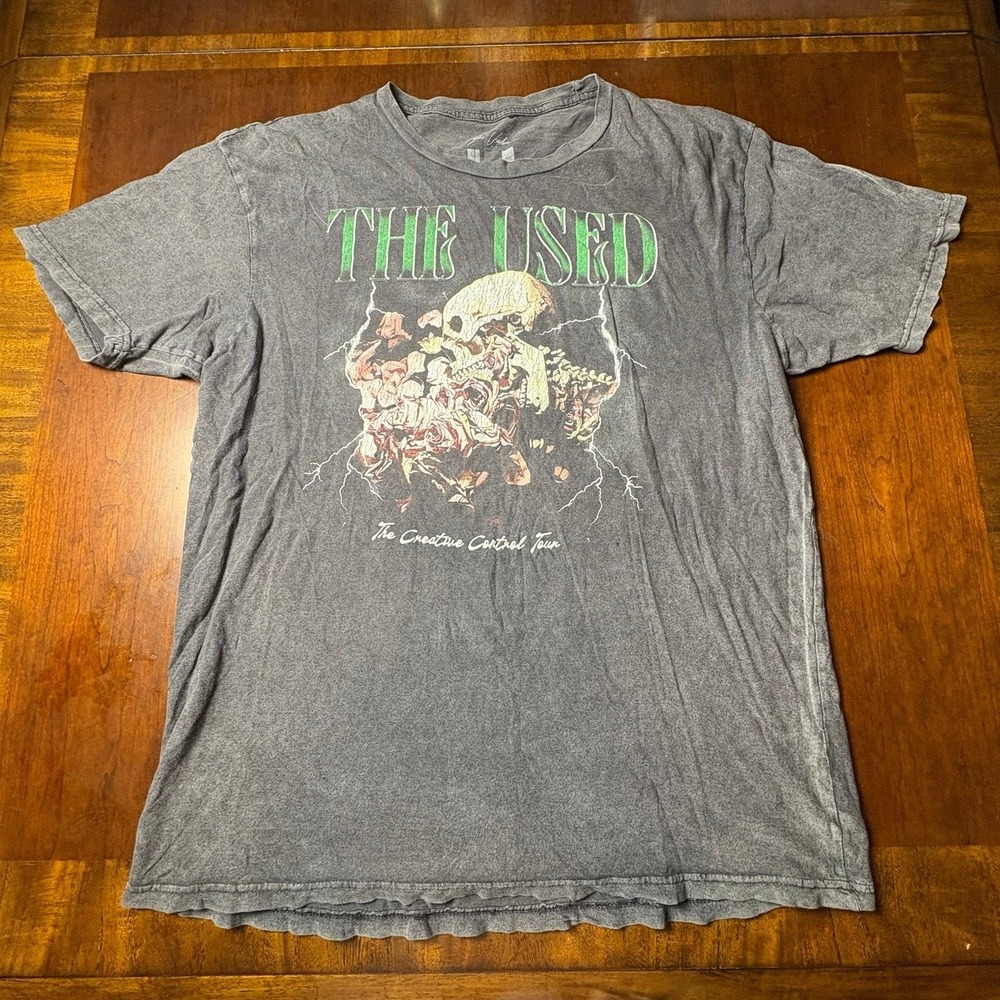 The Used Creative Control Tour 2023 Acid Wash Band T-Shirt Large Emo
